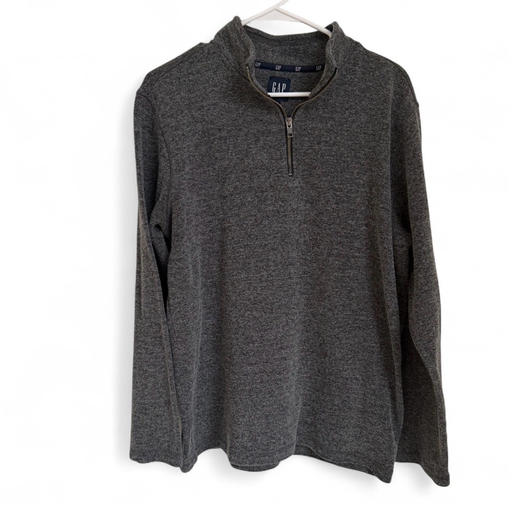 GAP Men's Charcoal 1/4 Zip-Up Preppy Sweater size L